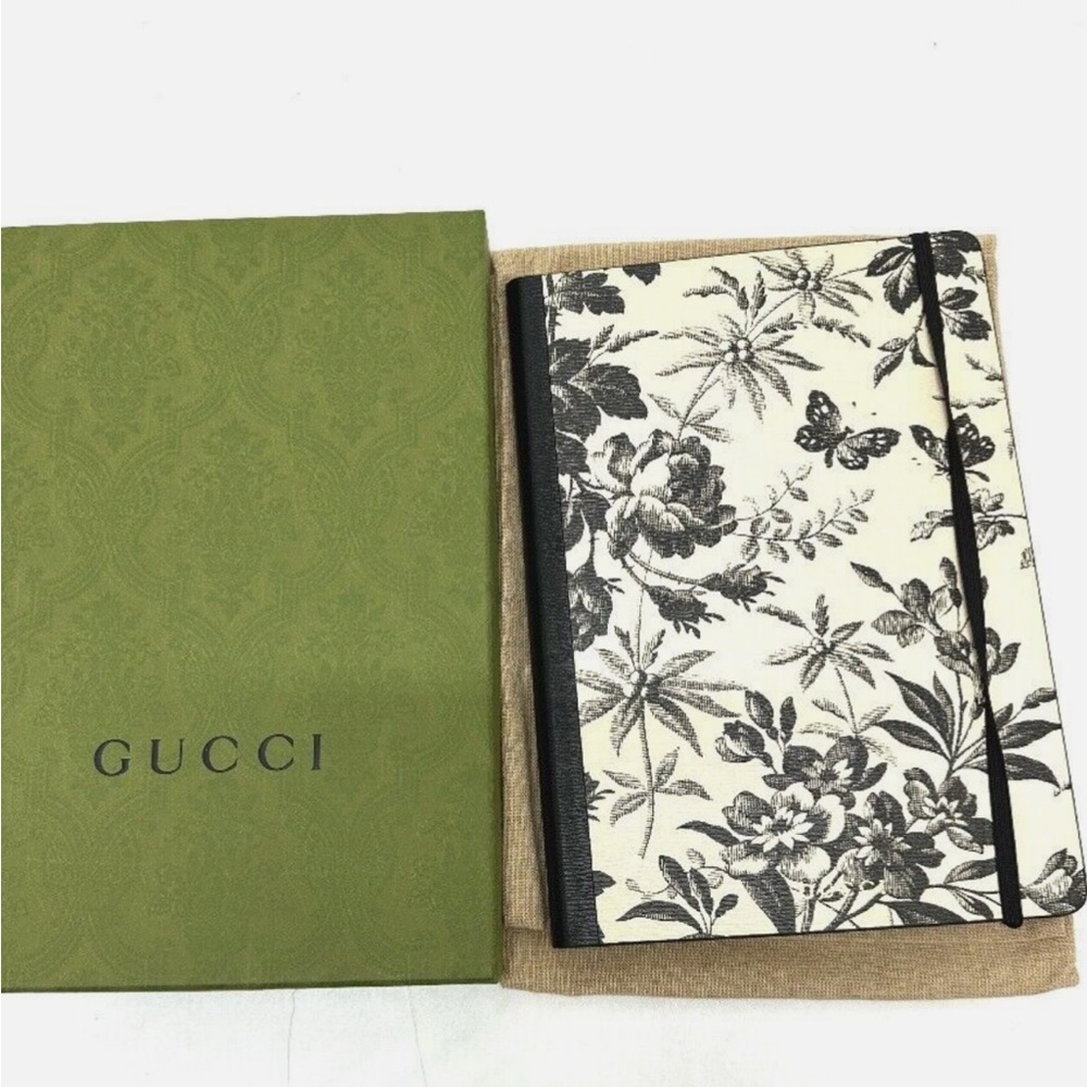 Authentic Gucci Notebook -Black Flowers/Butterflies